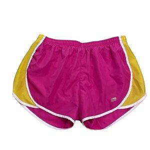 Marika Tek Retro Pink and Yellow Running Shorts Size L